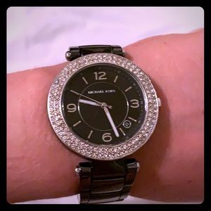 Black Michael Kors Ceramic Glitz Watch